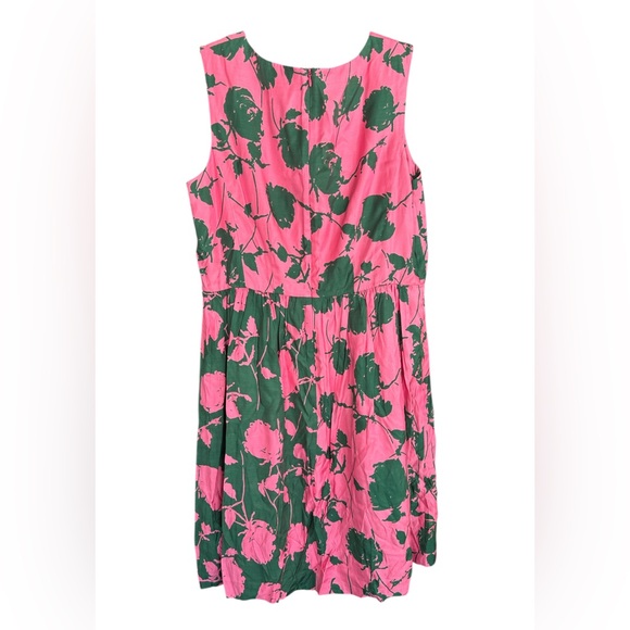 Boden Silk Blend Green & Pink Floral Dress Size 12R - Picture 6 of 7